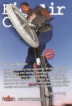 2000 Fleer Adrenaline - Big Air Club #BA10 Shaun Butler Back